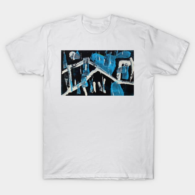 Forest Path at Night T-Shirt by Luka Kapanadze